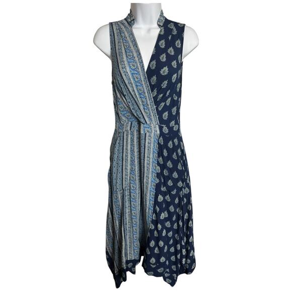 Maeve Anthropologie Eclipsed wrap dress paisley print sleeveless pockets size 4 - Picture 2 of 6